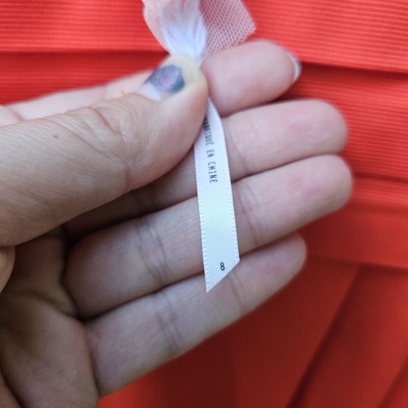 Free People orange deep v mini dress with pockets size 8 - Picture 6 of 9